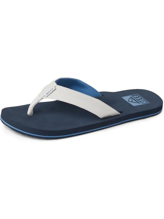 Men’s Blue White Twinpin Flip Flop Sandals Brown Vegan Leather Casual main image 4